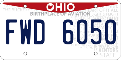 OH license plate FWD6050
