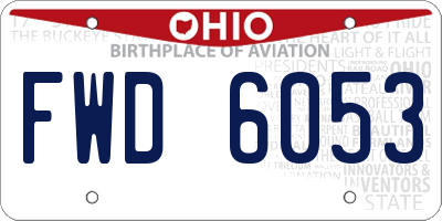 OH license plate FWD6053