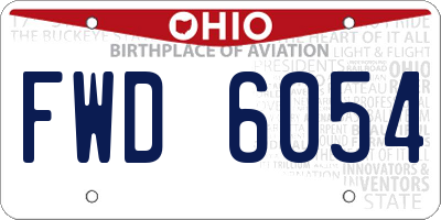 OH license plate FWD6054