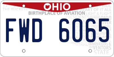 OH license plate FWD6065