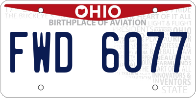 OH license plate FWD6077
