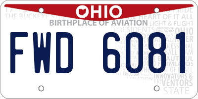 OH license plate FWD6081