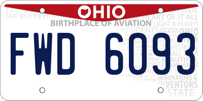 OH license plate FWD6093