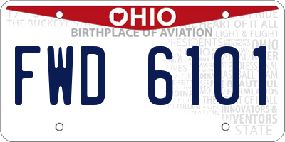 OH license plate FWD6101