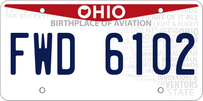 OH license plate FWD6102