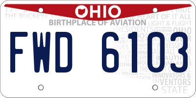 OH license plate FWD6103