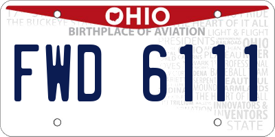 OH license plate FWD6111