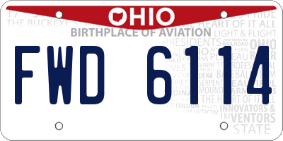 OH license plate FWD6114