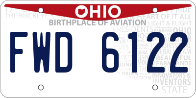 OH license plate FWD6122