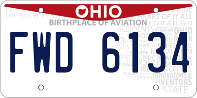 OH license plate FWD6134
