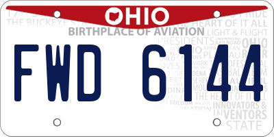 OH license plate FWD6144