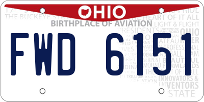 OH license plate FWD6151
