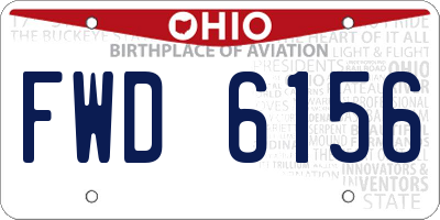 OH license plate FWD6156
