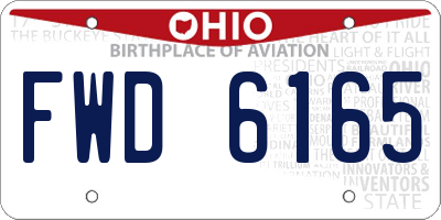 OH license plate FWD6165