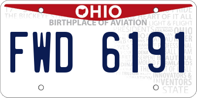 OH license plate FWD6191