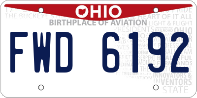 OH license plate FWD6192