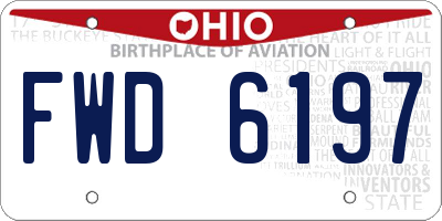 OH license plate FWD6197