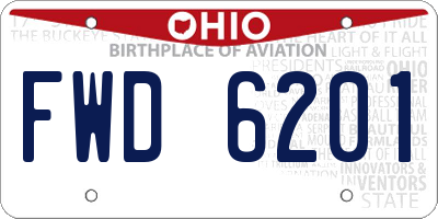 OH license plate FWD6201