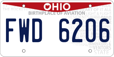 OH license plate FWD6206