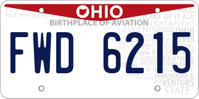 OH license plate FWD6215
