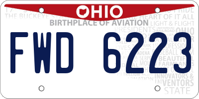 OH license plate FWD6223