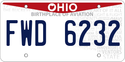 OH license plate FWD6232