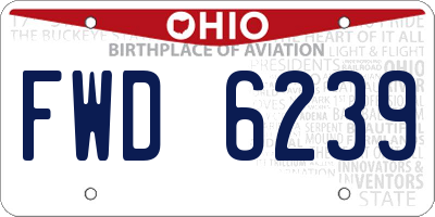 OH license plate FWD6239
