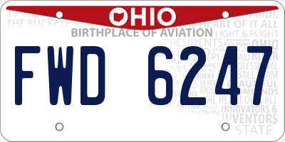 OH license plate FWD6247