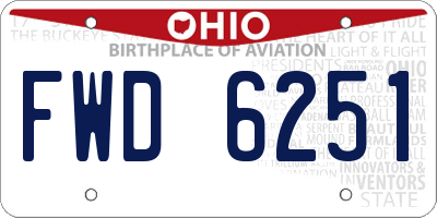 OH license plate FWD6251