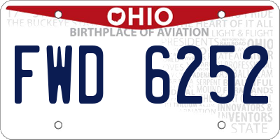 OH license plate FWD6252