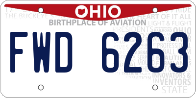 OH license plate FWD6263