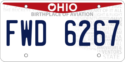 OH license plate FWD6267