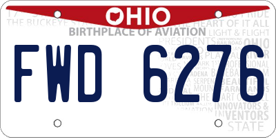 OH license plate FWD6276