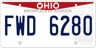 OH license plate FWD6280