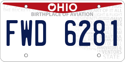 OH license plate FWD6281