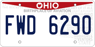 OH license plate FWD6290