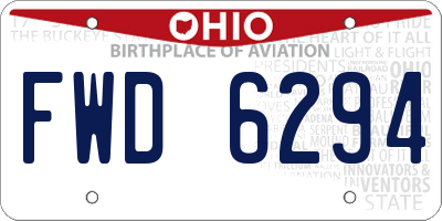OH license plate FWD6294