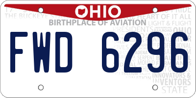 OH license plate FWD6296