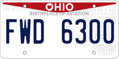 OH license plate FWD6300
