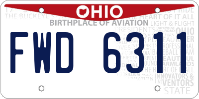 OH license plate FWD6311