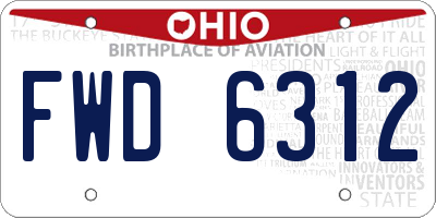 OH license plate FWD6312