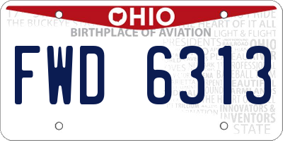 OH license plate FWD6313