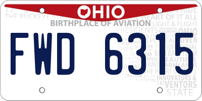 OH license plate FWD6315