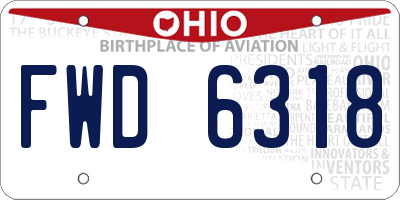 OH license plate FWD6318