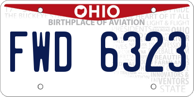 OH license plate FWD6323