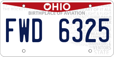 OH license plate FWD6325