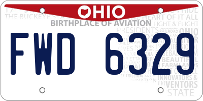 OH license plate FWD6329