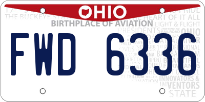 OH license plate FWD6336