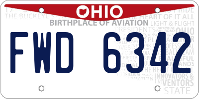 OH license plate FWD6342
