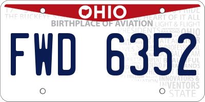 OH license plate FWD6352
